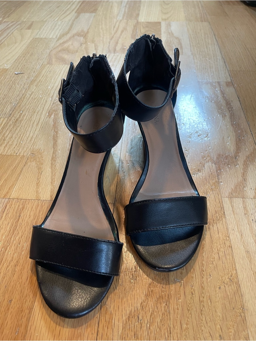 Merona Black Ankle-Strap Heeled Sandals